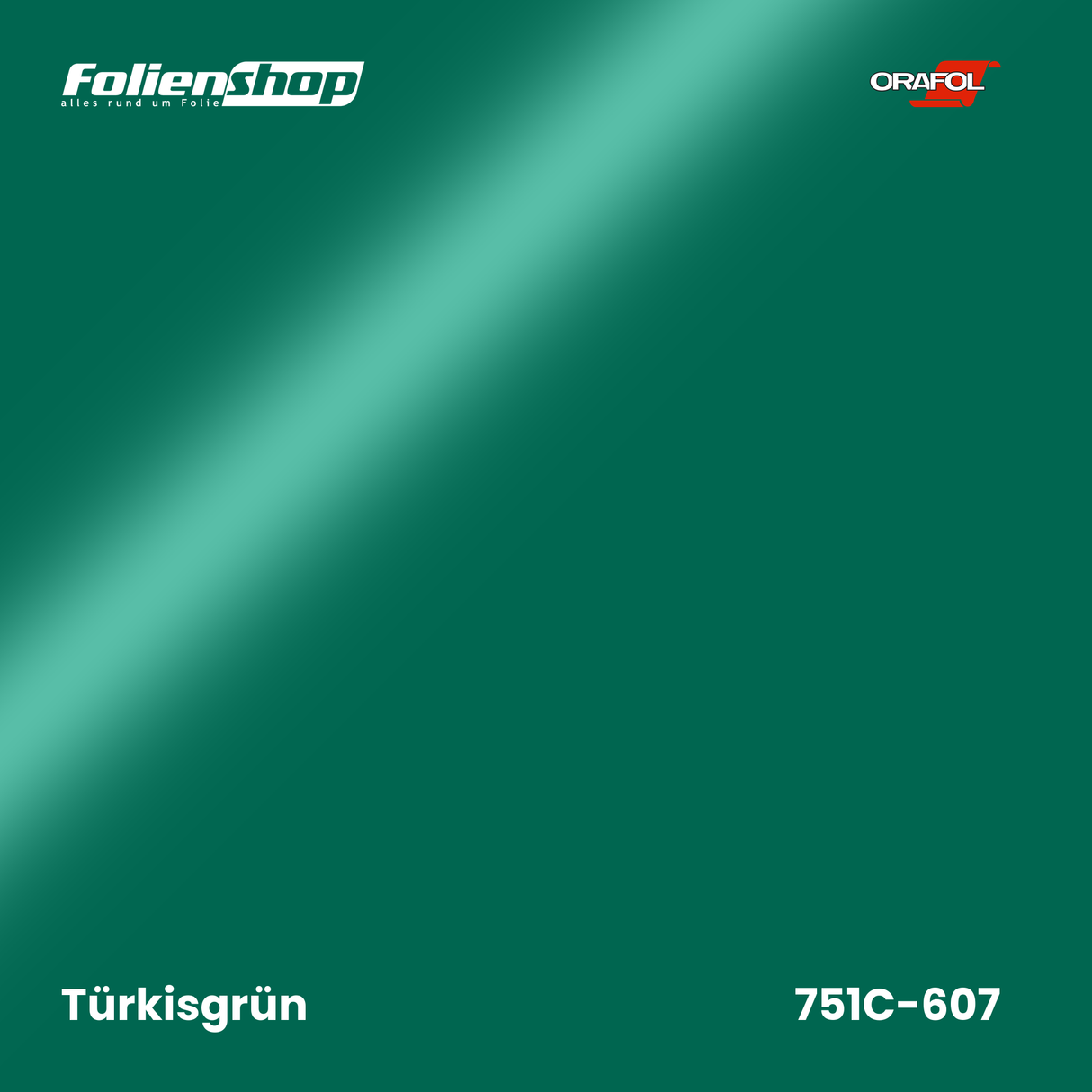 Farbmuster Türkisgrün – Autofolie Oracal 751C-607