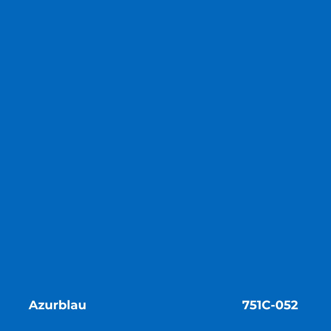 Farbmuster Azurblau – Autofolie Oracal 751C-052