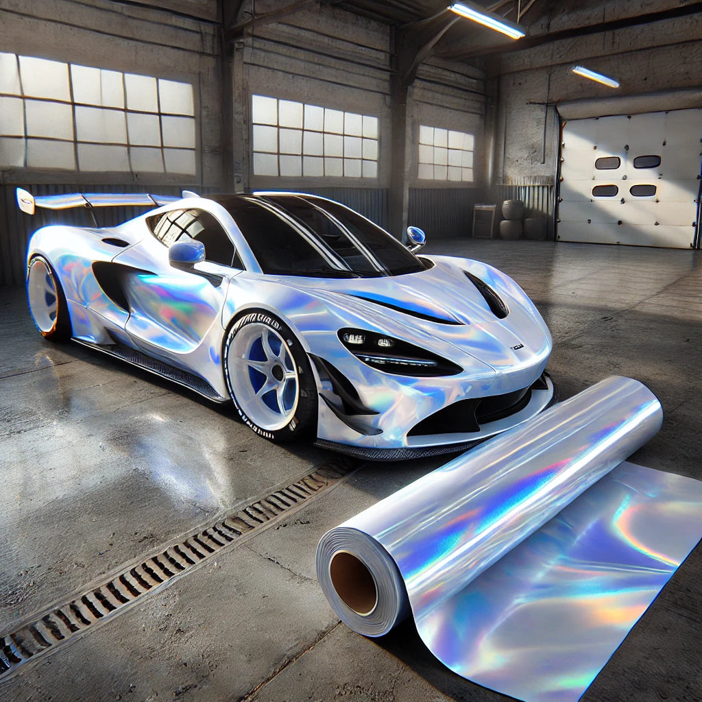 KPMF 75484 I Hochglanz-Perlweiß mit blauem Schimmereffekt