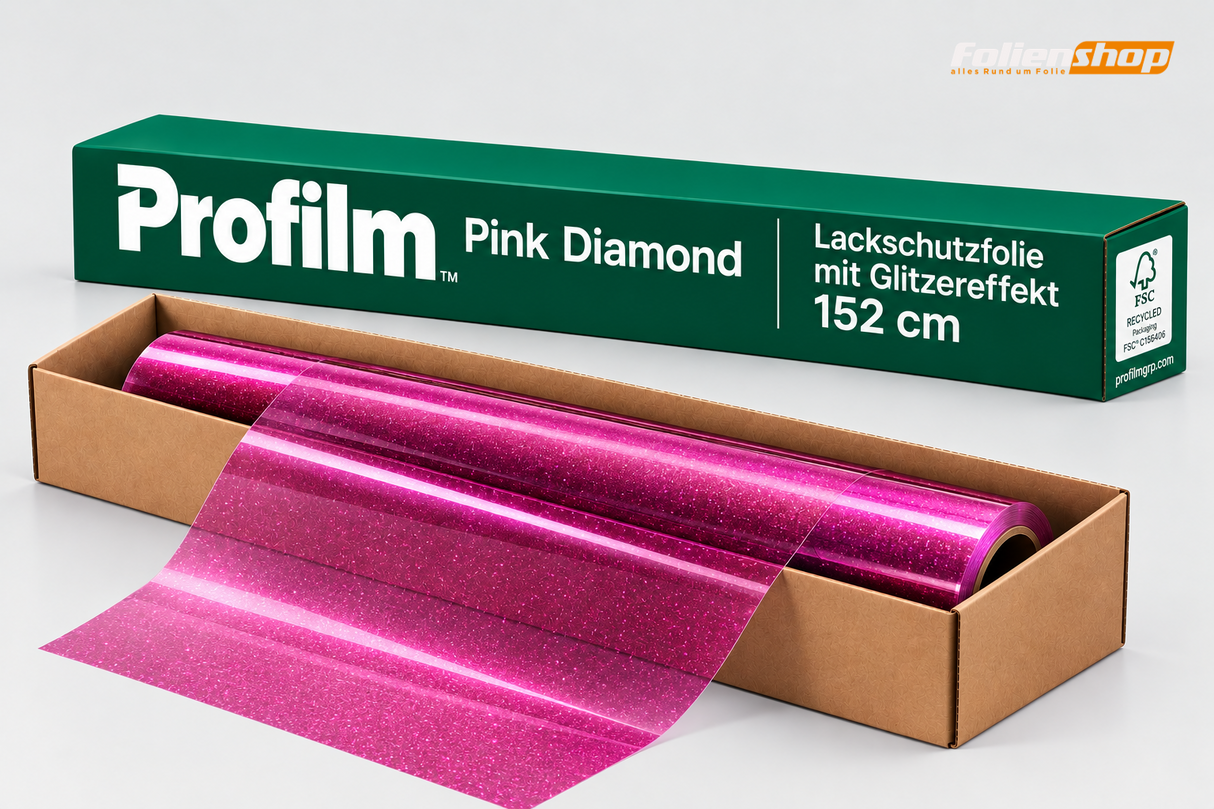 Profilm Pink Diamond Lackschutzfolie mit Glitzereffekt, 152 cm