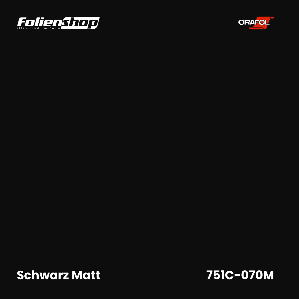 Farbmuster Schwarz Matt – Autofolie Oracal 751C-070M