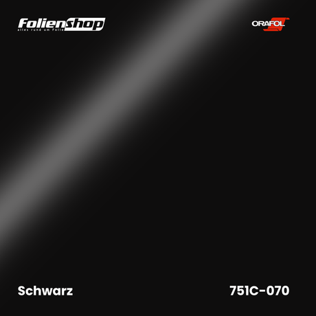 Farbmuster Schwarz – Autofolie Oracal 751C-070