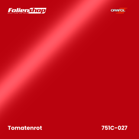Farbmuster Tomatenrot – Autofolie Oracal 751C-027