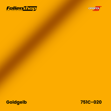 Farbmuster Goldgelb – Autofolie Oracal 751C-020