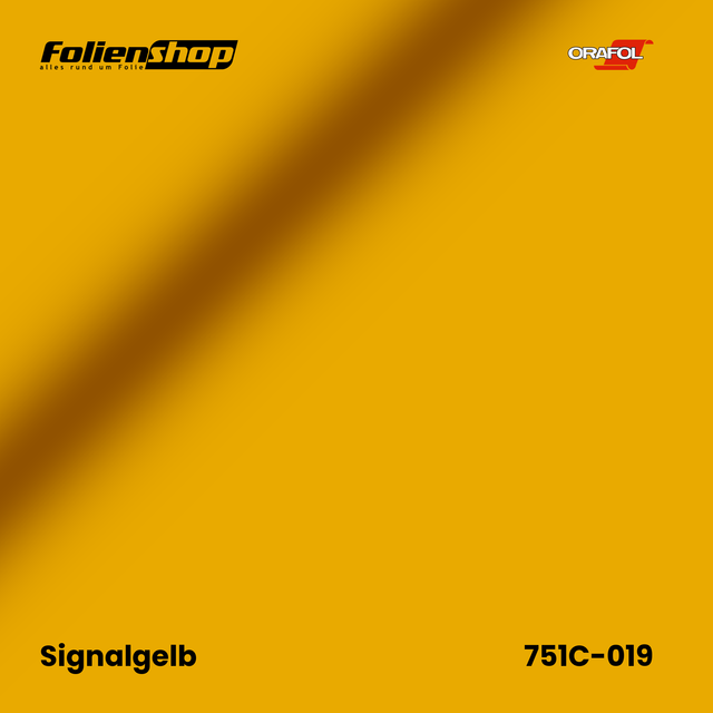 Farbmuster Signalgelb – Autofolie Oracal 751C-019