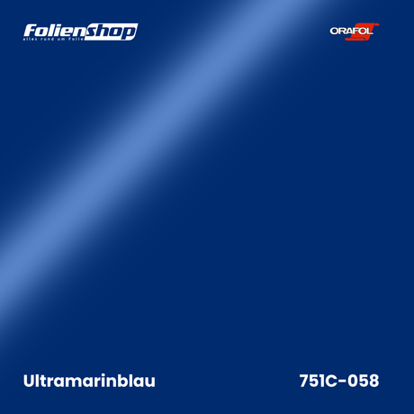Farbmuster Ultramarinblau – Autofolie Oracal 751C-058