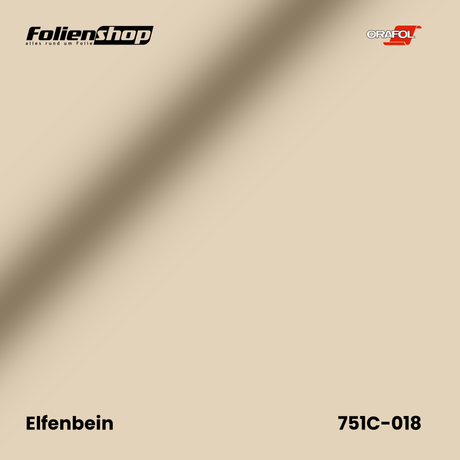 Farbmuster Elfenbein – Autofolie Oracal 751C-018