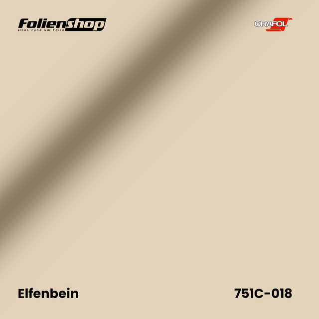 Farbmuster Elfenbein – Autofolie Oracal 751C-018