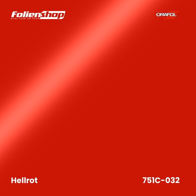 Farbmuster Hellrot – Autofolie Oracal 751C-032