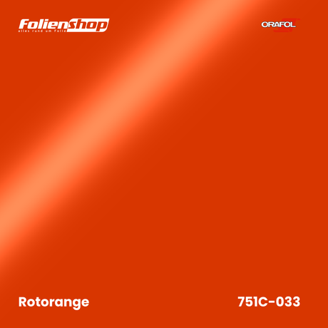 Farbmuster Rotorange – Autofolie Oracal 751C-033