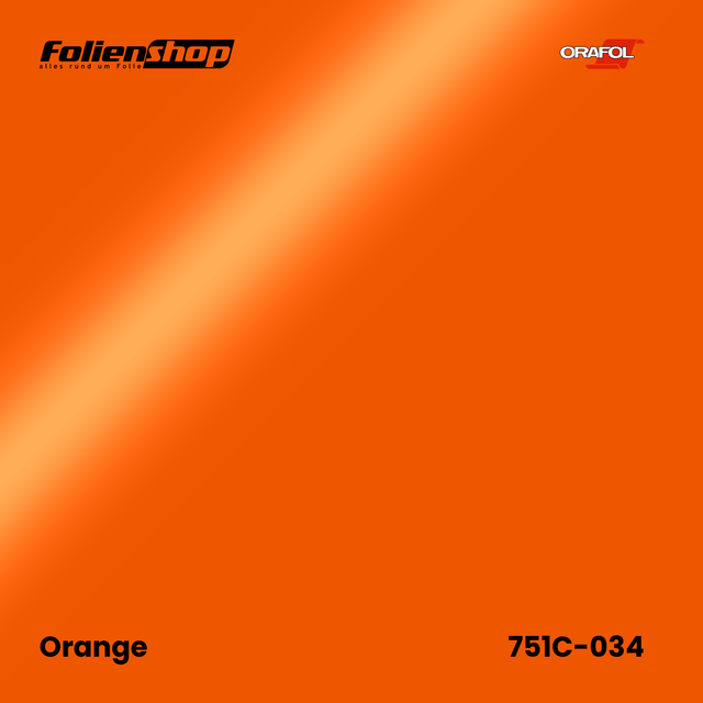 Farbmuster Orange – Autofolie Oracal 751C-034