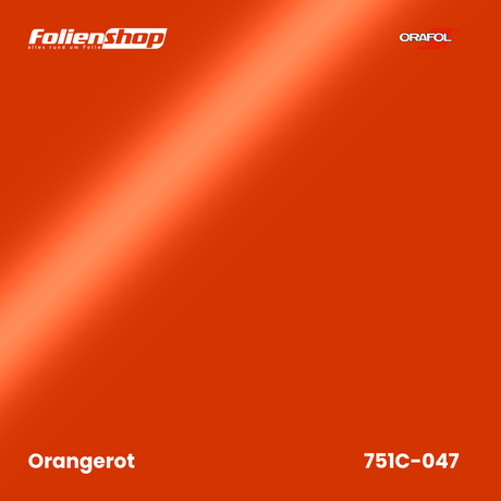 Farbmuster Orangerot – Autofolie Oracal 751C-047