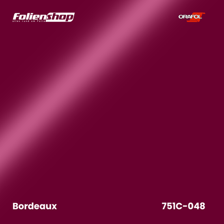 Farbmuster Bordeaux – Autofolie Oracal 751C-048