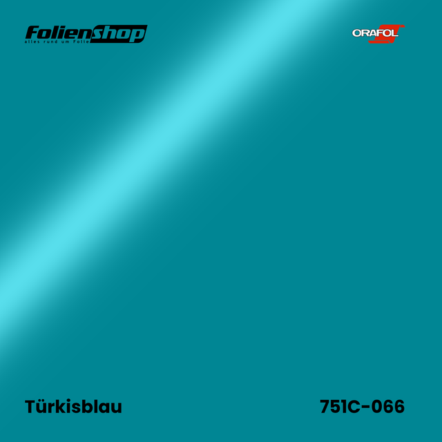 Farbmuster Türkisblau – Autofolie Oracal 751C-066