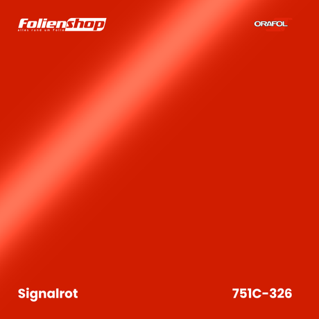 Farbmuster Signalrot – Autofolie Oracal 751C-326