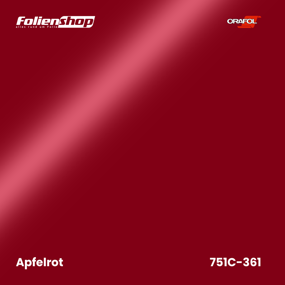 Farbmuster Apfelrot – Autofolie Oracal 751C-361