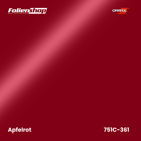 Farbmuster Apfelrot – Autofolie Oracal 751C-361
