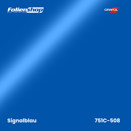 Farbmuster Signalblau – Autofolie Oracal 751C-508