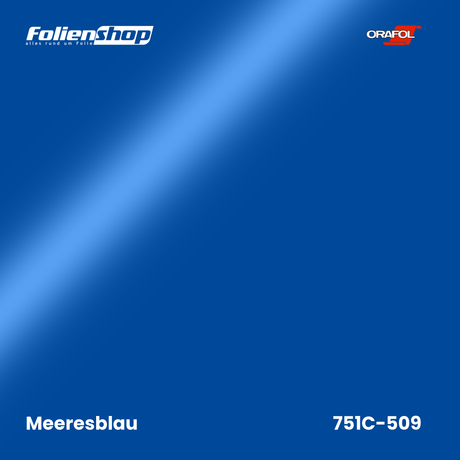 Farbmuster Meeresblau – Autofolie Oracal 751C-509