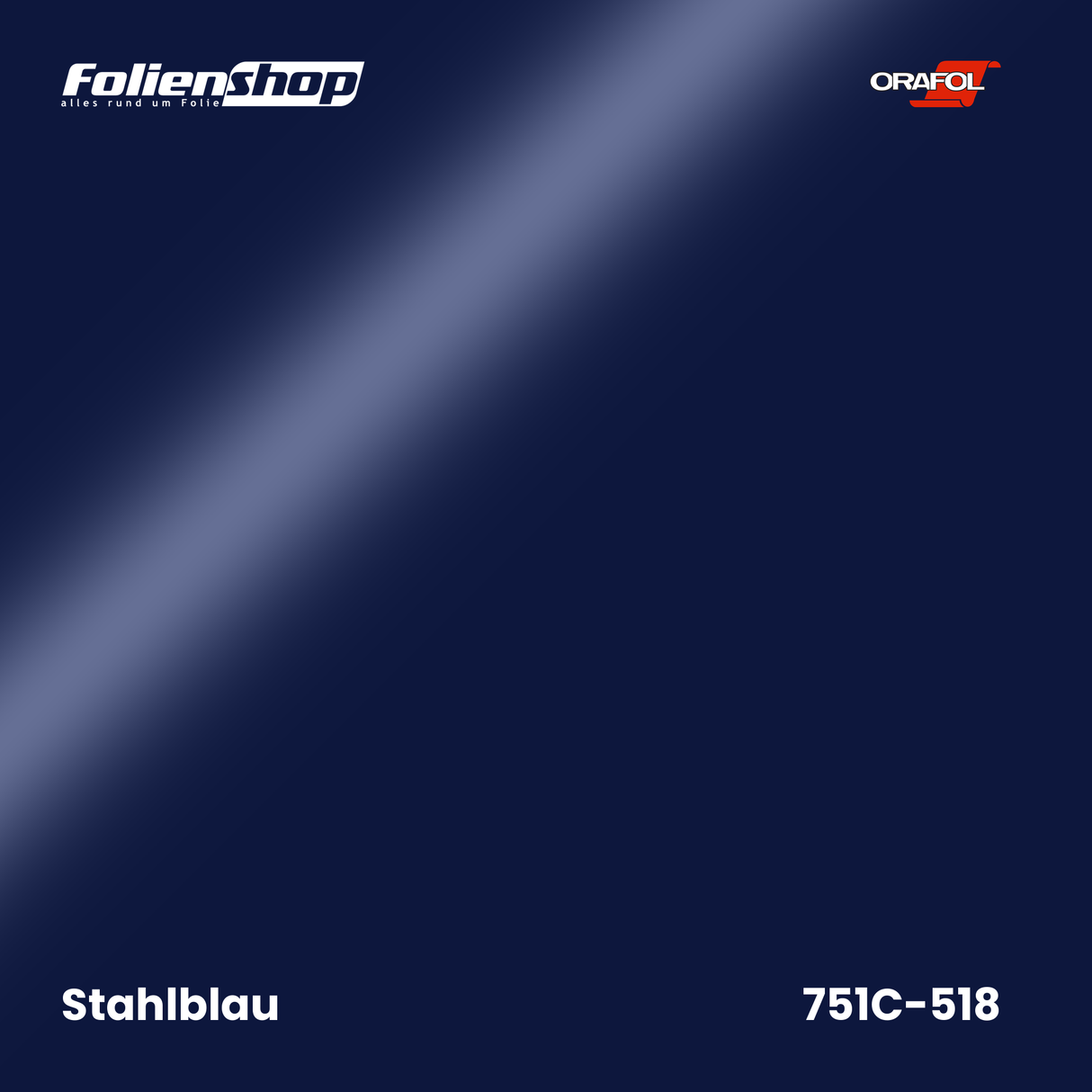 Farbmuster Stahlblau – Autofolie Oracal 751C-518
