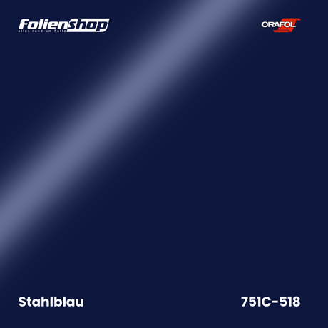 Farbmuster Stahlblau – Autofolie Oracal 751C-518