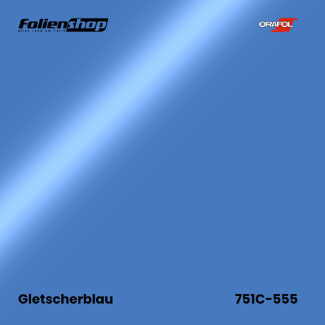 Farbmuster Gletscherblau – Autofolie Oracal 751C-555
