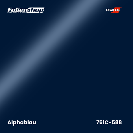 Farbmuster Alphablau – Autofolie Oracal 751C-588