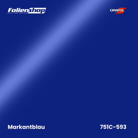 Farbmuster Markantblau – Autofolie Oracal 751C-593