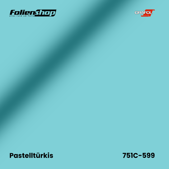Farbmuster Pastelltürkis – Autofolie Oracal 751C-599