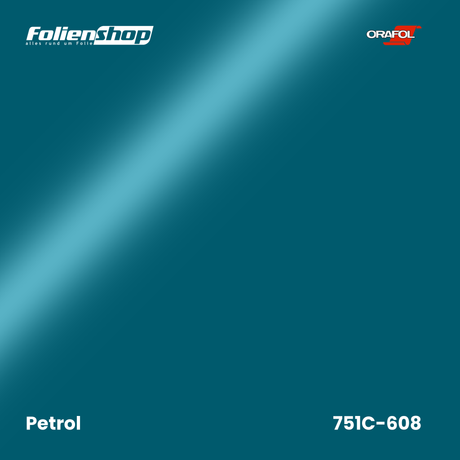 Farbmuster Petrol – Autofolie Oracal 751C-608