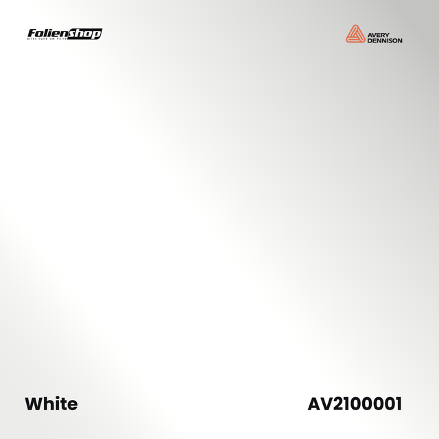 Farbmuster Gloss White – Autofolie Avery Dennison SWF AV2100001
