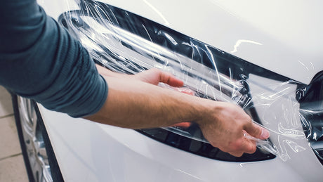 Car Wrapping Film Application on Vehicle – Close-up