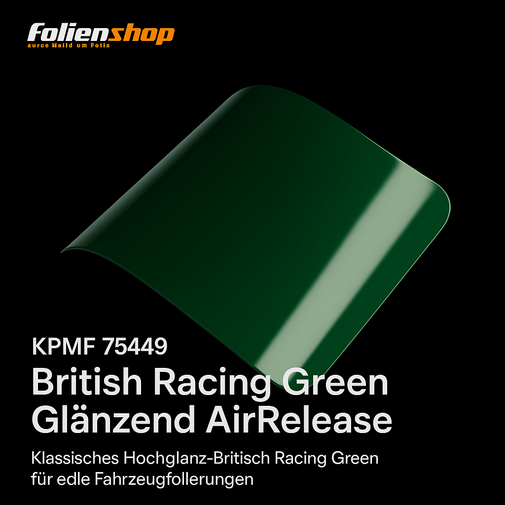 KPMF 75449 I British Racing Green Glänzend AirRelease | Klassisches Hochglanz-British Racing Green für edle Fahrzeugfolierungen