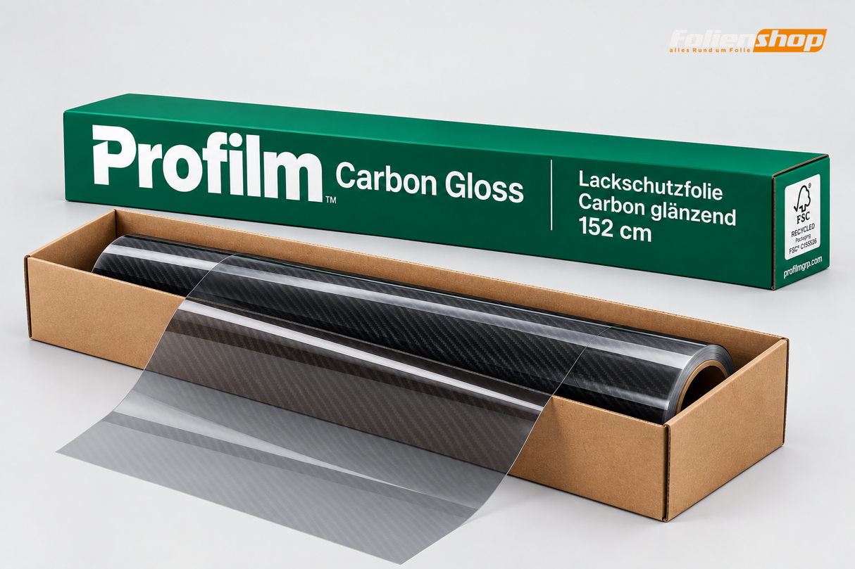 Profilm Carbon Gloss Lackschutzfolie glänzend, 152 cm Rolle