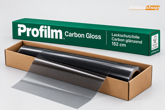 Profilm Carbon Gloss Lackschutzfolie glänzend, 152 cm Rolle