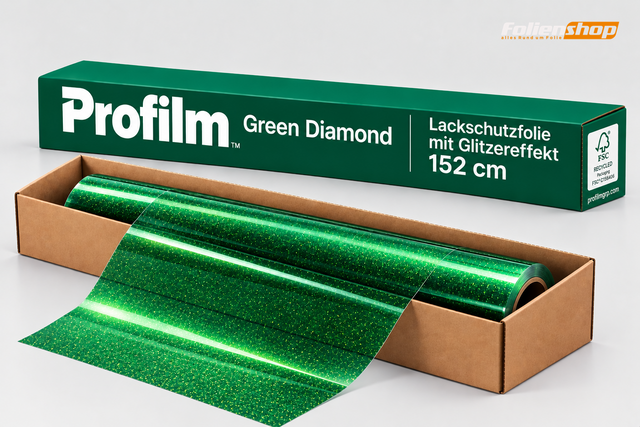 Profilm Green Diamond Lackschutzfolie mit Glitzereffekt, 152 cm