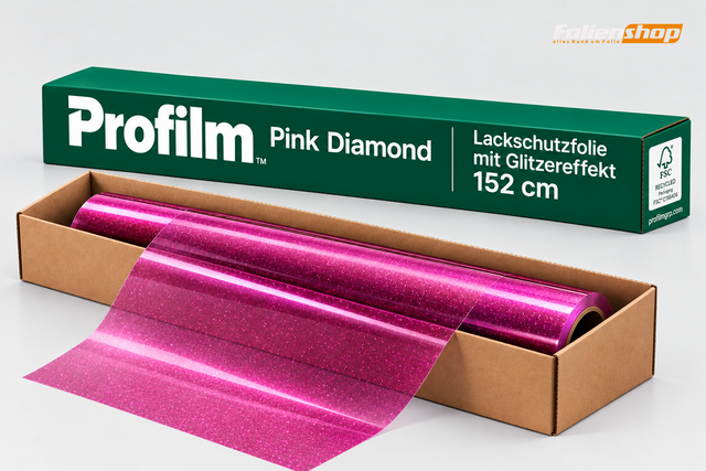 Profilm Pink Diamond Lackschutzfolie mit Glitzereffekt, 152 cm